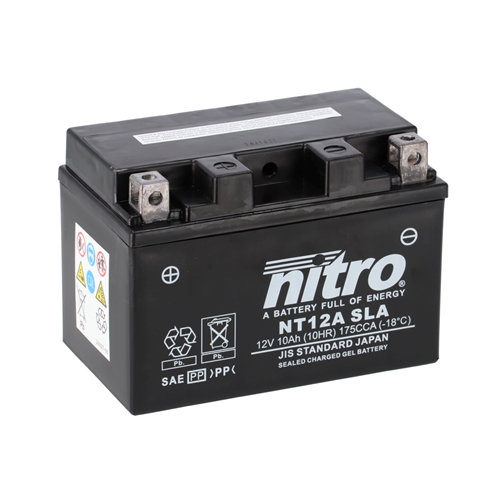 NITRO Gesloten batterij onderhoudsvrij, Batterijen moto & scooter, NT12A-SLA